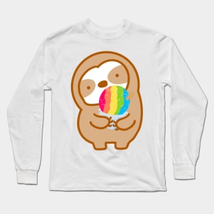 Cute Hawaiian Shave Ice Sloth Long Sleeve T-Shirt